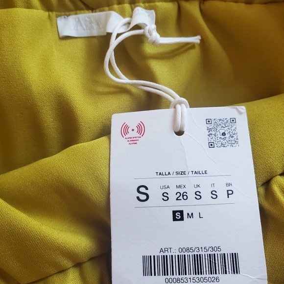 *NWT* Zara STRETCH BANDEAU TOP Mustard, Size Small - Picture 5 of 5